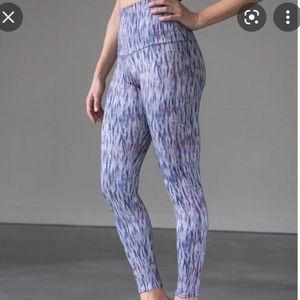 Emily Hsu x PureBarre Blue Multi Watercolor Print Leggings